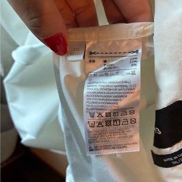 Men’s Adidas Y-3 Button Up Shirt in color Off-White (Size:XXL) - Picture 13 of 16